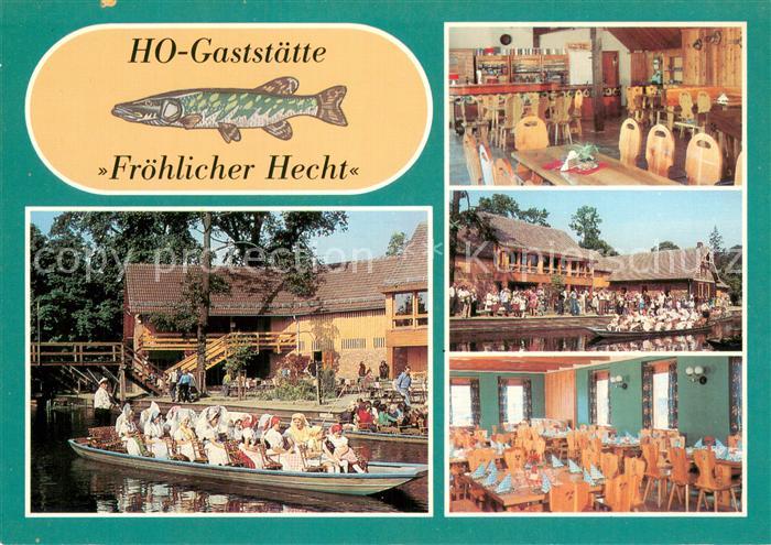 Lehde HO Gaststaette Froehlicher Hecht Gastraeume Spreewald Bootspartie