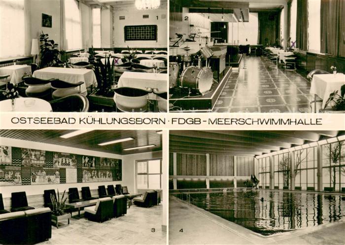 Kuehlungsborn Ostseebad Meerschwimmhalle des FDGB Tagescafe Baltic Bar Eingangsh