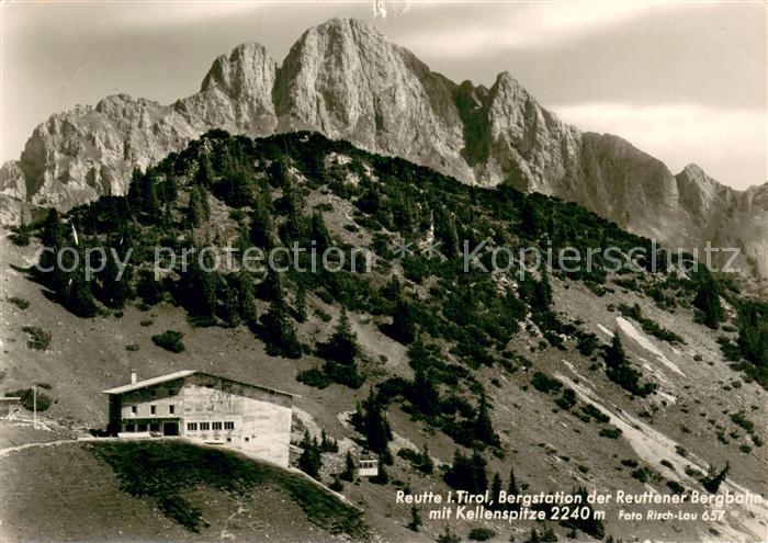 Reutte Tirol Bergstation der Reuttener Bergbahn mit Kellenspitze Fliegeraufnahme