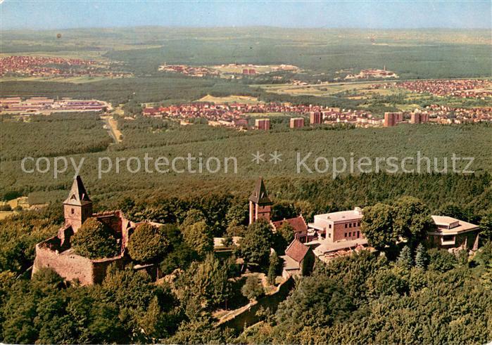 Frankenstein Pfalz Burgruine Frankenstein Fliegeraufnahme