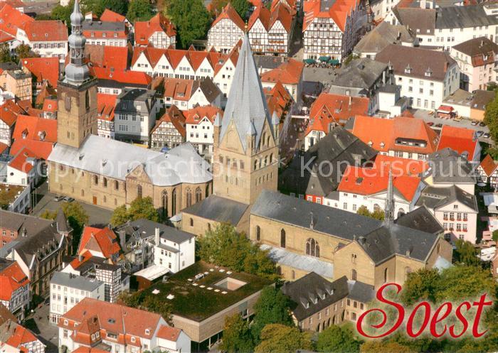 Soest DE NRW Fliegeraufnahme mit St Petri und St Patrokli Dom
