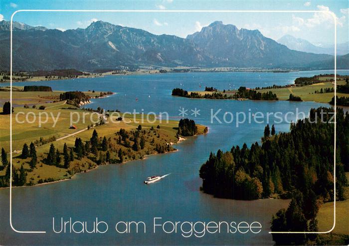 Forggensee Schwangau mit Tegelberg und Saeuling Fliegeraufnahme