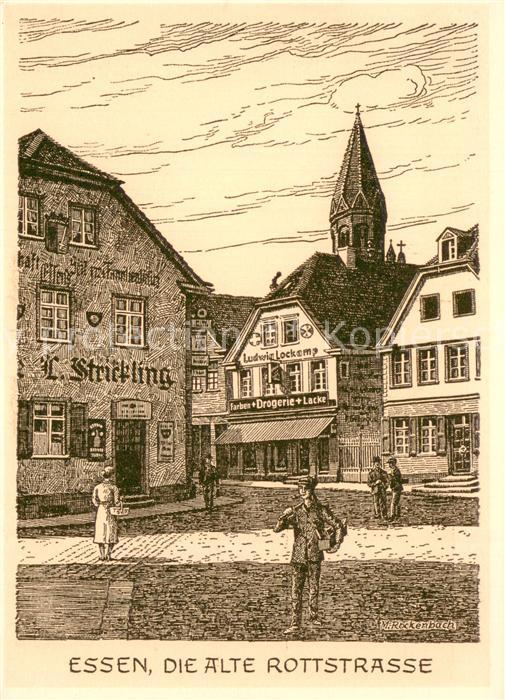 Essen  Ruhr Die Alte Rottstrasse Zeichnung