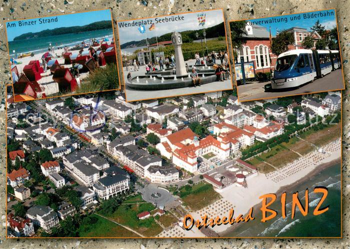 Binz Ruegen Fliegeraufnahme Binzer Strand Wendeplatz Seebruecke Kurverwaltung un