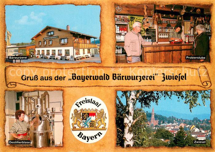 Zwiesel  Niederbayern Baerwurzerei Probierstube Destillierblase Ortsansicht