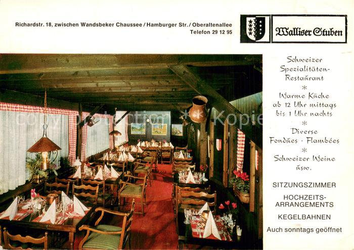 HAMBURG  CITY Walliser Stuben Schweizer Spezialitaeten Restaurant