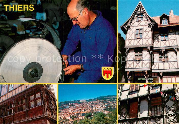 Thiers 63 Polisseur au travail Chateau du Pirou La Maison des Couteliers Vue gen