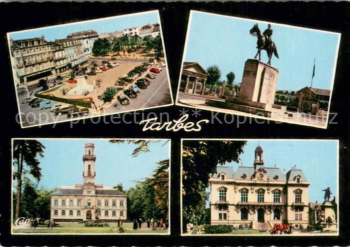 Tarbes 65 Place de Verdun Statue du Marechal Foch Le Musee Hotel de Ville