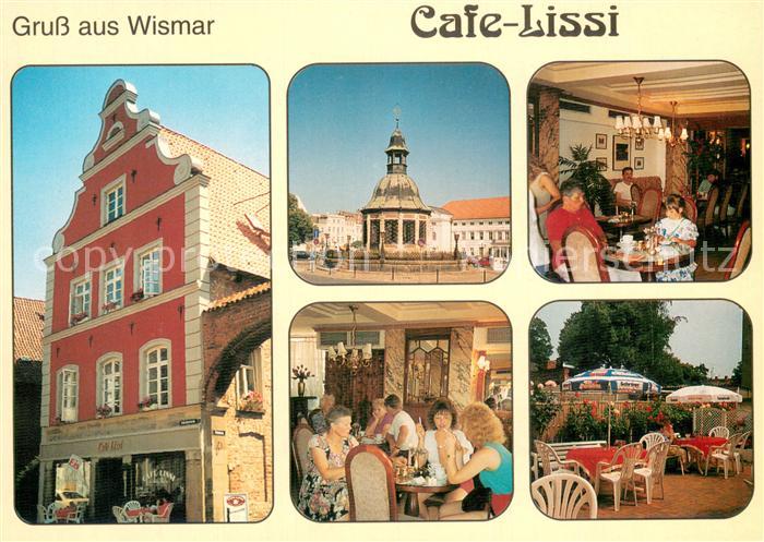 Wismar Mecklenburg Wasserkunst am Markt Cafe Lissi Gaststube Terrasse