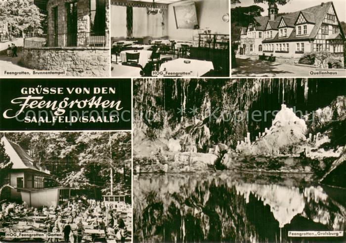 Saalfeld Saale Feengrotten Brunnentempel HO Gaststaette Gartenterrasse Quellenha