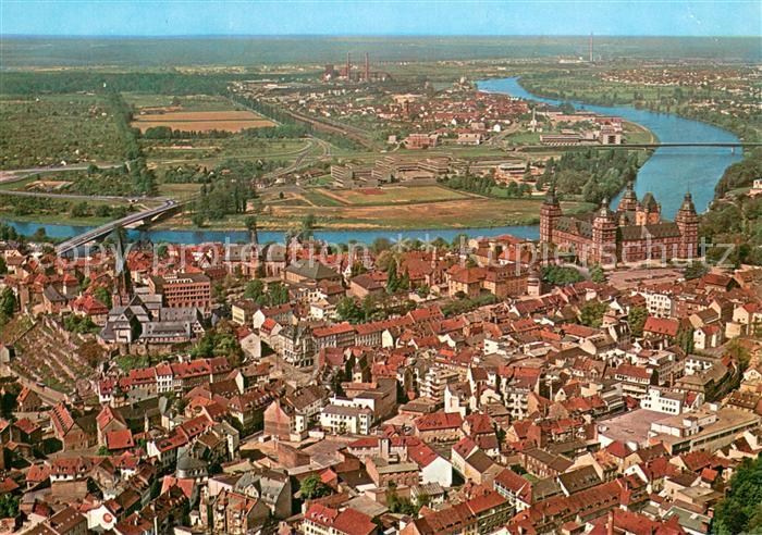 Aschaffenburg Main Stadtzentrum mit Schloss