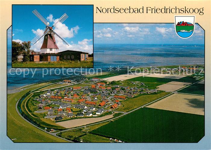 Friedrichskoog Nordseebad Windmuehle Fliegeraufnahme