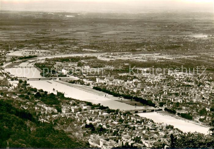 Heidelberg Neckar Panorama Blick vom Koenigstuhl auf Stadt und Rheinebene