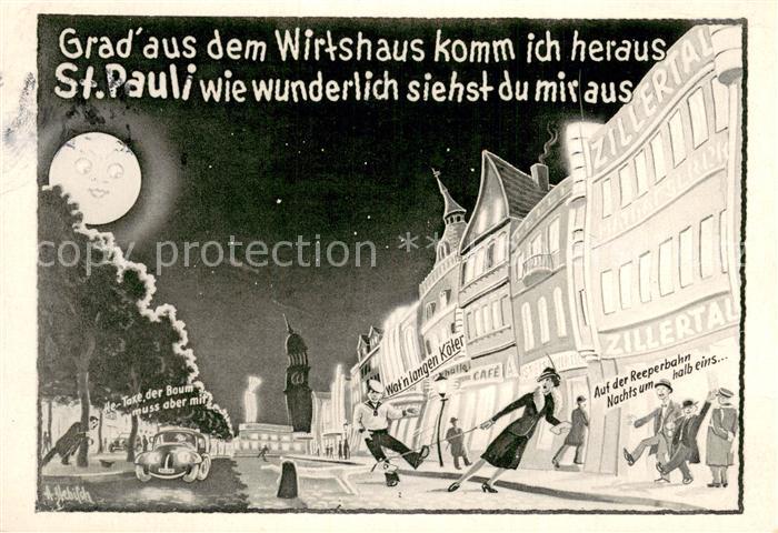 St Pauli Hamburg Witz-Karte Nachtleben