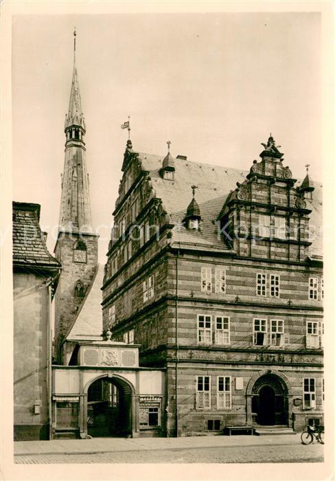 Hameln Weser Baeckerscharren Hochzeitshaus Rathaus Turm-d.-Marktkirche