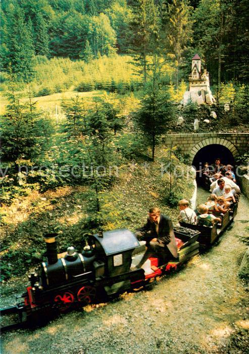 Ruhpolding Bayern Maerchenpark Ruhpolding-Brand Tunnelausfahrt d. Mini-Eisenbahn