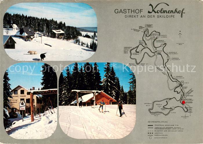 Furtwangen Gasthof Kolmenhof Winter Schnee Skilaeufer