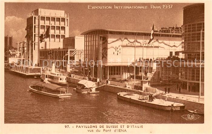 Exposition Internationale Paris 1937 CH.97 Pavillons de Suisse et Ditalie