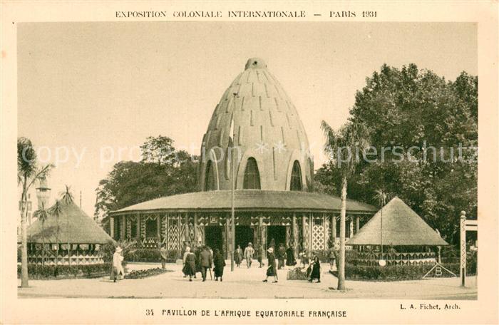Exposition Coloniale Internationale Paris 1931 Braun Nr.34 Pavillon de Lafrique