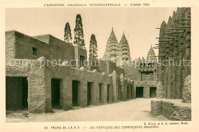 Exposition Coloniale Internationale Paris 1931 Braun Nr. 61 Palais de L´A.O.F.