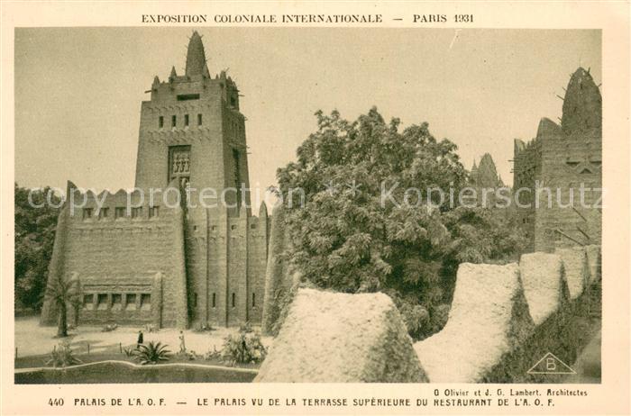 Exposition Coloniale Internationale Paris 1931 Braun Nr.440 Palais de L´A.O.F.