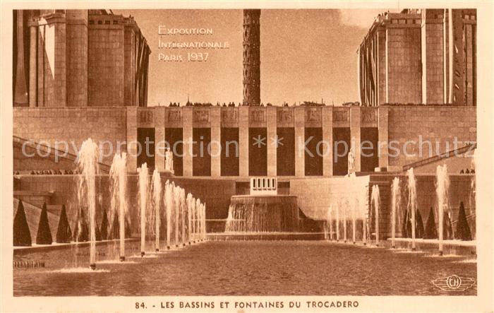 Exposition Internationale Paris 1937 Les Bassins et Fontaines du Trocadero