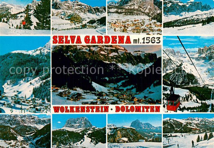 Seilbahn Cable-Car Telepherique Selva Gardena Wolkenstein Dolomiten