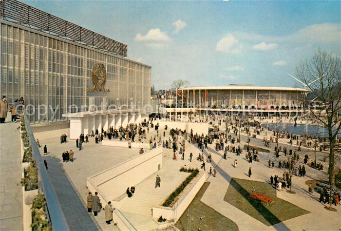 Exposition Universelle Bruxelles 1958 Pavillon U.S.S.R und U.S.A.