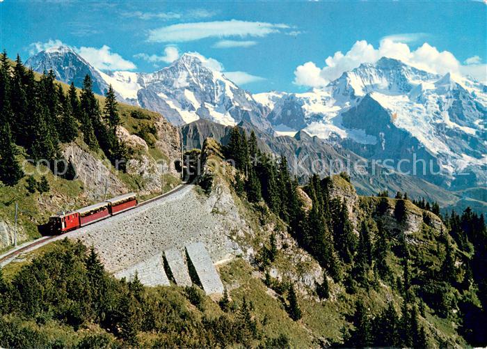 Bergbahn Schynige Platte Bahn Eiger Moench und Jungfrau