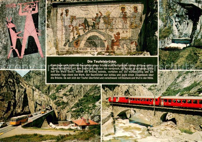 Postbus Teufelsbrücke Andermatt Schweiz