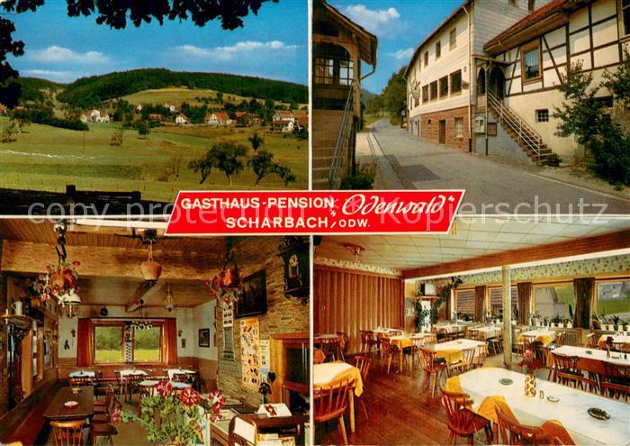 Scharbach Gasthaus Pension Zum Odenwald Gastraeume Panorama