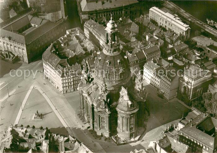 DRESDEN Elbe Frauenkirche Fliegeraufnahme