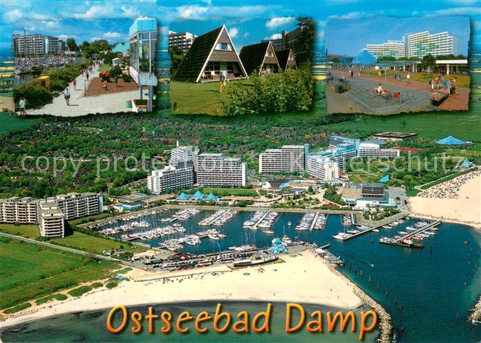 Damp Ostseebad Fliegeraufnahme Promenade Bungalows