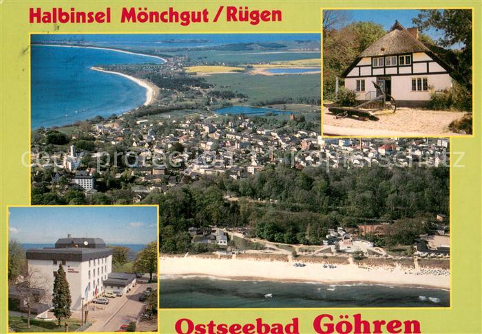 Goehren Ruegen Fliegeraufnahme mit Halbinsel Moenchgut Hotel Nordperd Moenchgut