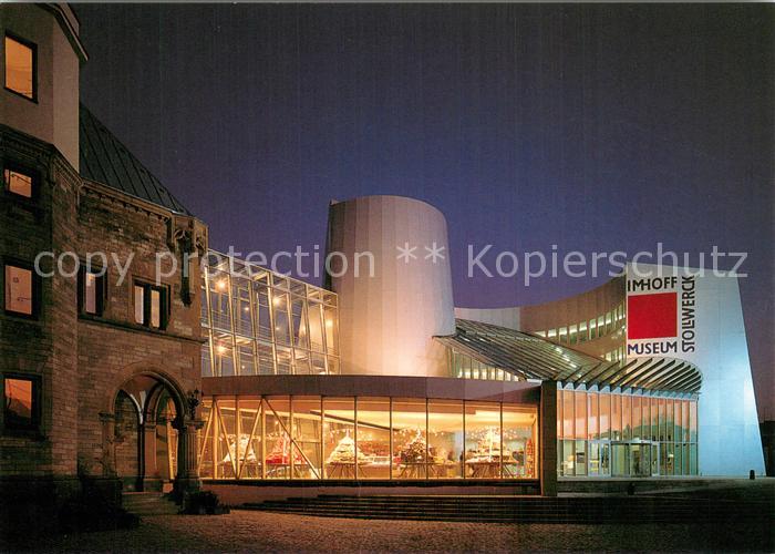 Koeln  Rhein Imhoff Stollwerck Museum bei Nacht