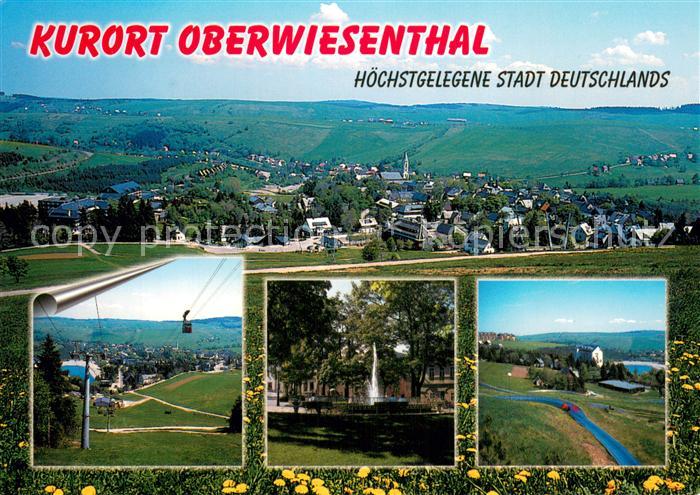 Oberwiesenthal Erzgebirge Panorama Kurort Fichtelberg-Schwebebahn Springbrunnen