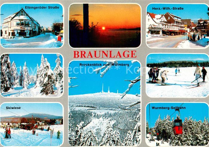 Braunlage Harz Strassenpartien Winterpanorama Skiwiese Brocken Wurmberg Seilbahn