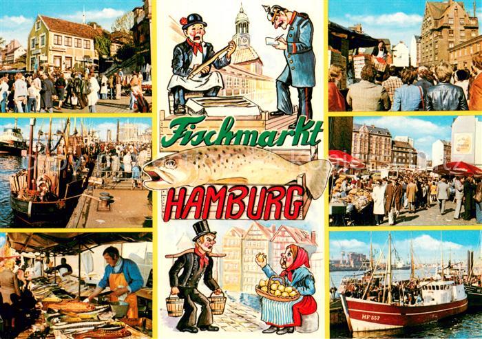 HAMBURG  CITY Traditioneller Fischmarkt mit Alt Hamburger Originalen Aalweber Zi