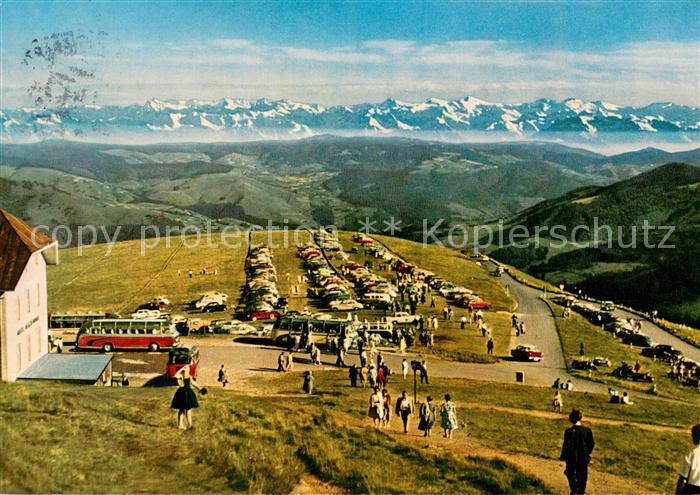 Schoenau Schwarzwald Hotel Belchenhaus auf dem Belchen Panorama Alpenkette