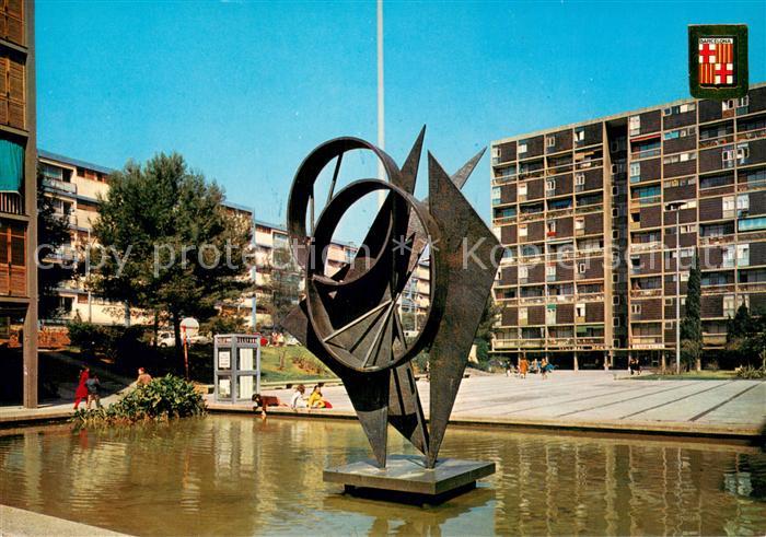 Barcelona Cataluna Explanada de Mombau Brunnen Plastik