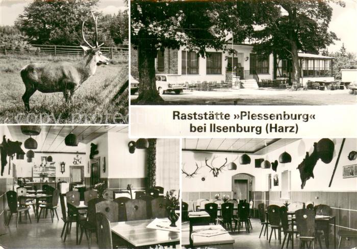 Ilsenburg Harz Raststaette Plessenburg Gastraeume Hirsch