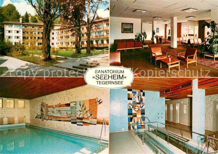 Tegernsee Bayern Sanatorium Seeheim Innenhof Foyer Hallenbad Wassertretanlage