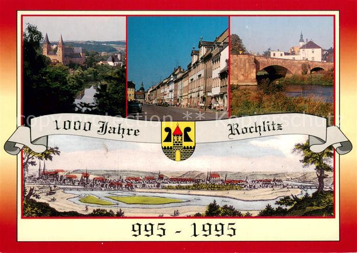 Rochlitz Sachsen Schloss und Petrikirche Rathausstrasse Steinbruecke Zwickauer M