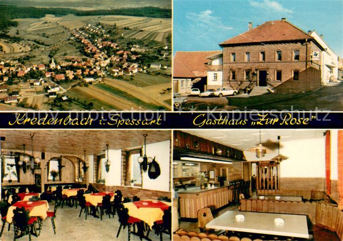 Kredenbach Unterfranken Fliegeraufnahme Gasthaus Zur Rose Gastraum Theke
