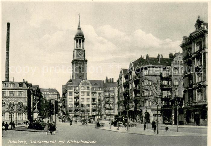 HAMBURG  CITY Schaarmarkt mit Michaeliskirche