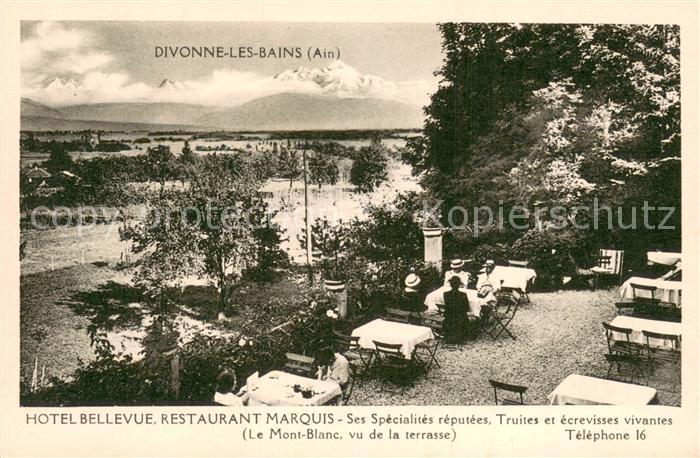 Divonne-les-Bains 01 Hotel Bellevue Restaurant Marquis Le Mont-Blanc vue de la t