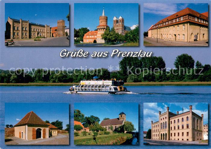 Prenzlau Rathaus mit Steintorturm Mitteltorturm mit Marienkirche Dominikanerklos