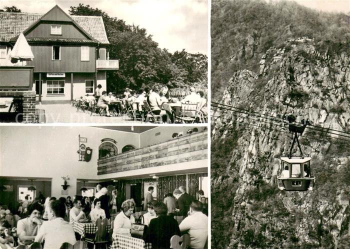 Rosstrappe Harz Berghotel Rosstrappe Rosstrappenfelsen mit Personenschwebebahn z