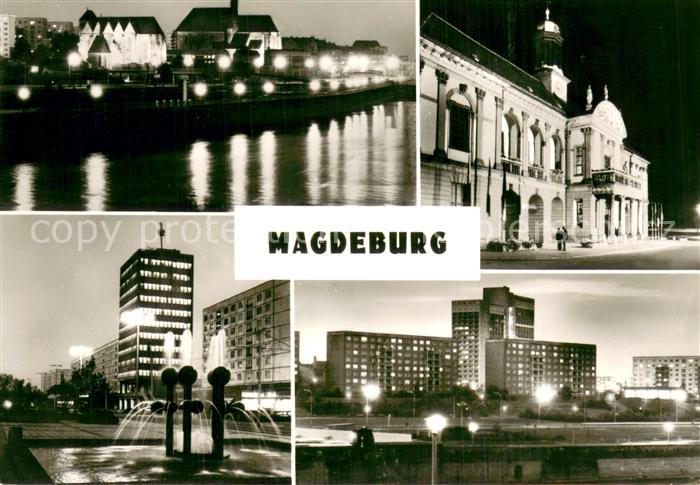 MAGDEBURG  CITY Elbepartie Rathaus Haus der Lehrer Hochhaus Jakobstrasse