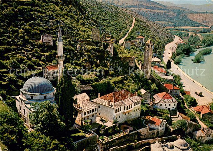 Pocitelj Bosnia The centre of settlement with the mosque medresa the clock tower